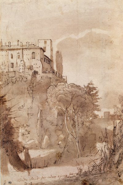 Eine Straße außerhalb der Mauern von Rom, ca. 1627-30 von Claude Lorrain